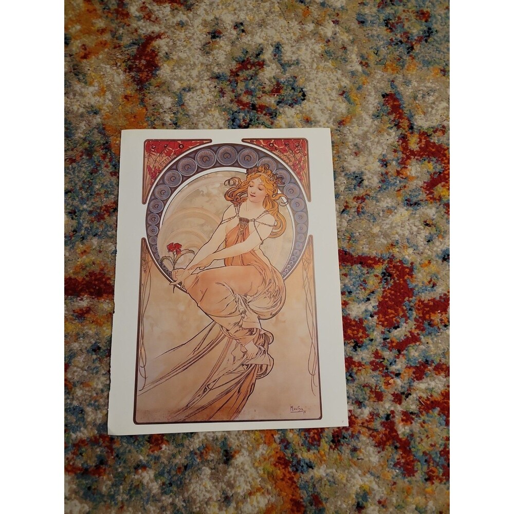 La Peinture Poster Art of Alfons Maria Mucha from 1900's 15” x 11” Unframed